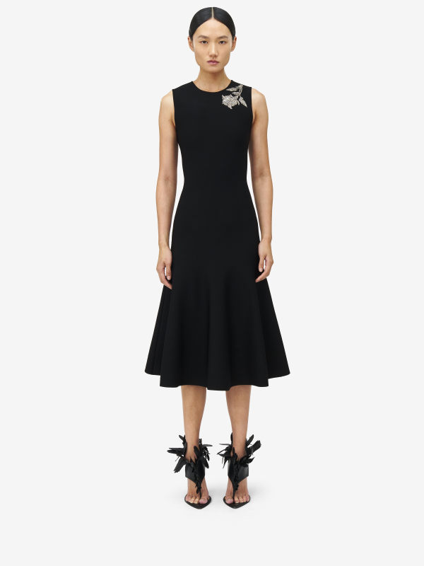 ALEXANDER MCQUEEN - Banshee Embroidery Knitted Dress - Item 829732Q1BDP9090